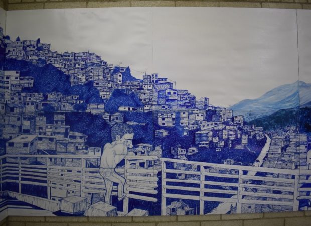 Detalle de Una montaña de casitas de Sara Vélez. Foto de Jessika Cano Uribe.